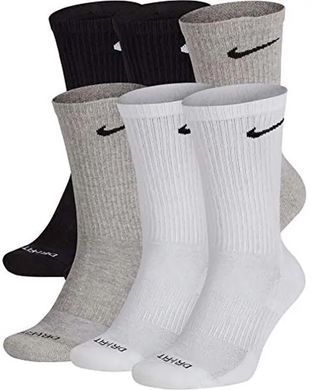 Шкарпетки Nike U NK ED PLS CSH CRW 6PR - 132 чорний, сірий, білий Чол