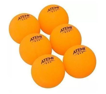 Мячи для настольного тенниса Atemi 3* 6шт., оранжевые (at-003(OR))