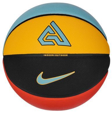 М'яч баскетбольний Nike ALL COURT 2.0 8P G ANTETOKOUNMPO DEFLATED чорний, жовтий, блакитний, червоний Уні 7