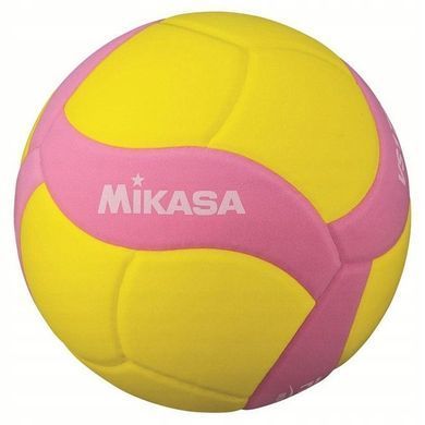 Мяч волейбольный детский Mikasa VS220W желто-розовый, размер 5