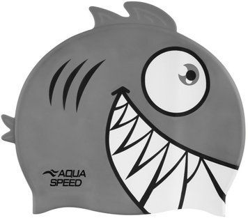Шапка для плавання Aqua Speed ZOO Pirana 9701 піранья, сірий Діт OSFM