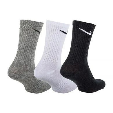 Шкарпетки Nike U NK EVERYDAY LTWT CREW 3PR білий, сірий, чорний Чол 34-38