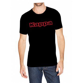 Футболка Kappa T-shirt Mezza Manica Girocollo con stampa logo pet чорний Чол