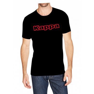Футболка Kappa T-shirt Mezza Manica Girocollo con stampa logo pet чорний Чол