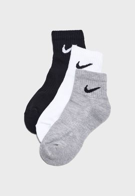 Носки Nike U NK EVERYDAY CUSH ANKLE 3PR черный, белый, серый Уни 38-42