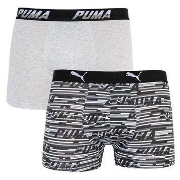 Труси-боксери Puma LOGO AOP BOXER 2P сірий, білий, чорний Чол S