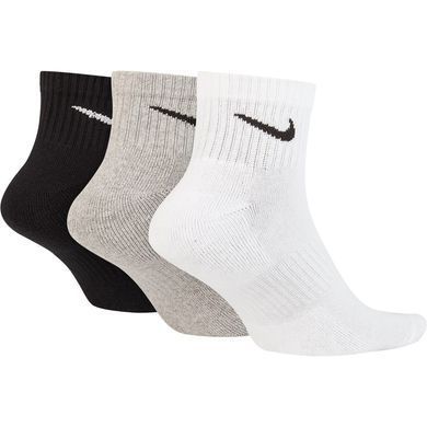 Носки Nike U NK EVERYDAY CUSH ANKLE 3PR черный, белый, серый Уни 38-42