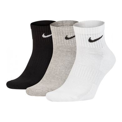Носки Nike U NK EVERYDAY CUSH ANKLE 3PR черный, белый, серый Уни 38-42