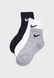 Носки Nike U NK EVERYDAY CUSH ANKLE 3PR черный, белый, серый Уни 38-42