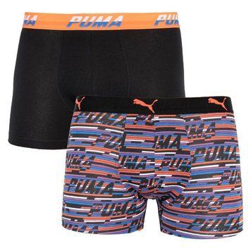 Труси-боксери Puma LOGO AOP BOXER 2P чорний, помаранчевий, синій Чол