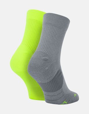 Шкарпетки Nike U NK MLTPLIER ANKLE 2PR сірий, зелений Уні 38-42