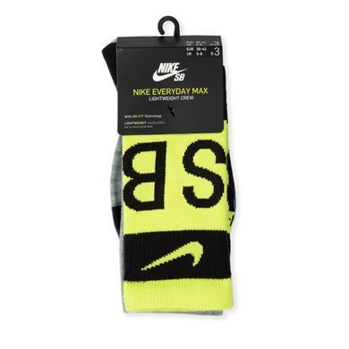 Шкарпетки Nike U NK SB EVERYDAY MAX LTWT CREW 3PR мультиколор Уні 34-38