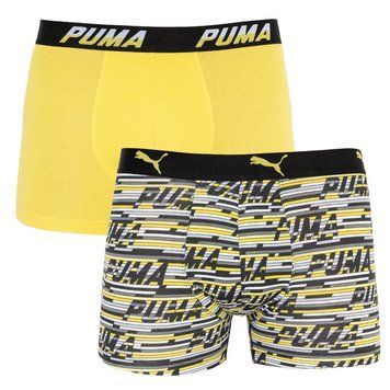 Труси-боксери Puma LOGO AOP BOXER 2P сірий, жовтий Чол S