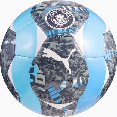 М'яч футбольний Puma MCFC Prematch Ball сірий, блакитний 5 (084548-74)