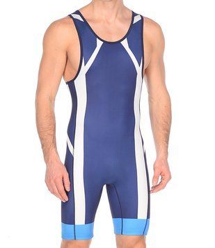 Трико борцовское Asics Wrestling Singlet синий,белый,голубой Муж S