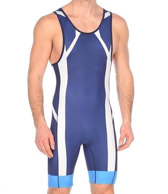 Трико борцівське Asics Wrestling Singlet синій,білий,блакитний Чол S