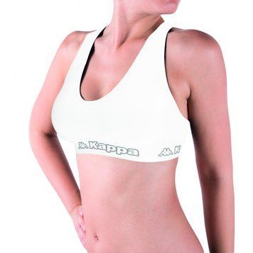 Топ спорт Kappa Reggiseno Sporty Elastico Logato білий Жін