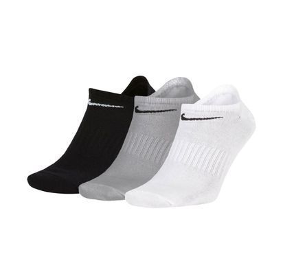 Шкарпетки Nike U NK EVERYDAY LTWT NS 3PR чорний, білий, сірий Уні
