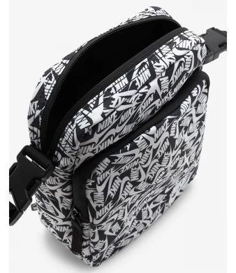 Сумка через плечо Nike NK HERITAGE CRSSBDY - ACCS PRN черный, белый Уни 27 х 6 х 15 см