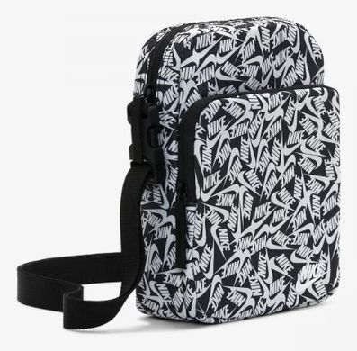Сумка через плечо Nike NK HERITAGE CRSSBDY - ACCS PRN черный, белый Уни 27 х 6 х 15 см