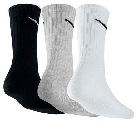 Шкарпетки Nike U NK V CUSH CREW - 3PR VALUE чорний, сірий, білий Уні