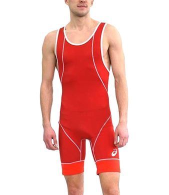 Трико борцівське Asics WRESTLING SINGLE червоний, білий Чол S