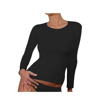 Футболка з довг рукавом T-shirt Manica Lunga Girocollo чорний Жін