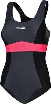 Купальник закрытый для женщин Aqua Speed ​​SYLWIA 7022 серый, коралловый, черный Жен 42 (XL)