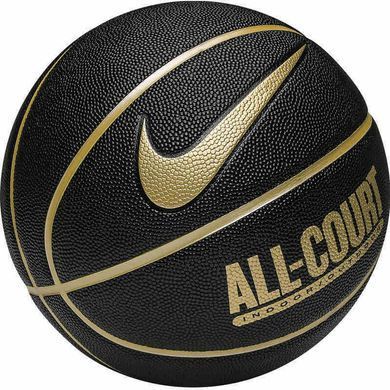 М'яч баскетбольний Nike EVERYDAY ALL COURT 8P DEFLATED BLACK/METALLIC золото, чорний, металичний Уні