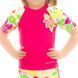 Топ сонцезахисний для дівчат Aqua SpeedT-SHIRT FLOWER 2123 рожевий, мультиколор Діт 122см