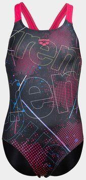 Купальник закрытый для девочек Arena GALACTICS SWIM PRO BACK черный, розовый Дет 128см
