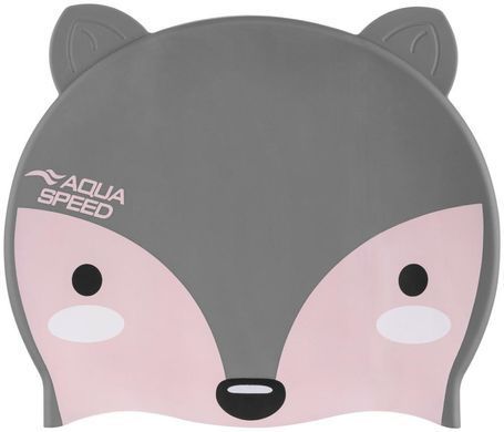 Шапка для плавання Aqua Speed ZOO FOX 9815 лисиця, сірий Діт OSFM