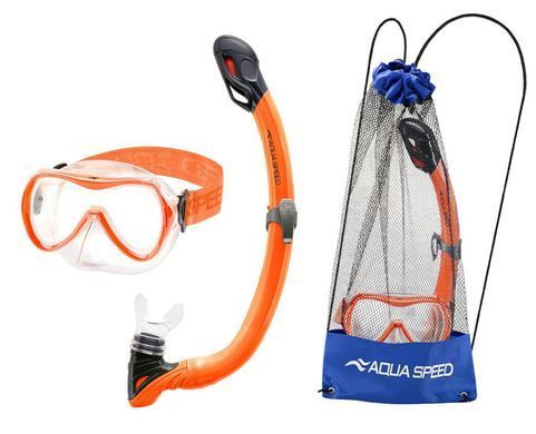 Набір маска і трубка Aqua Speed ALIZE FS + SAMOS 61090 помаранчевий Уні OSFM