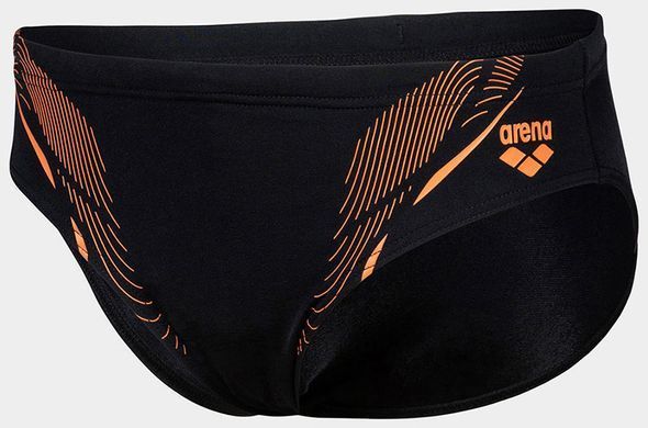 Плавки-сліпи для хлопців Arena SWIM BRIEFS GRAPHIC чорний, помаранчевий Діт 116см